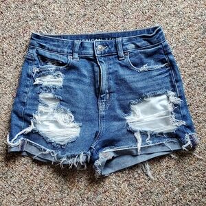 SOLDAmerican Eagle distressed Mom shorts